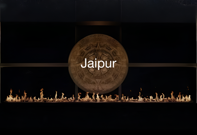 Luxury indoor and outdoor fireplaces in Jaipur by Spacio including water vapour, LED, bioethanol and gas fireplaces