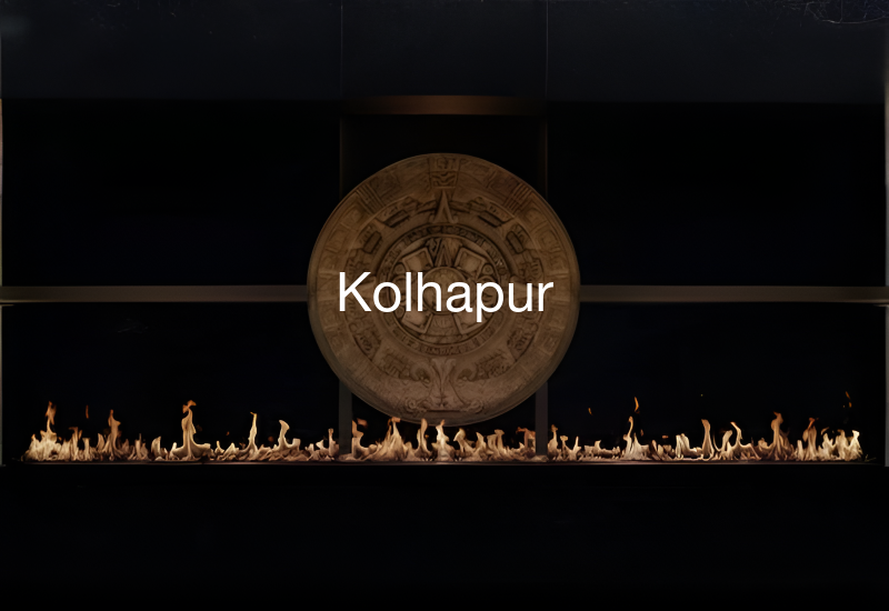 Luxury indoor and outdoor fireplaces in Kolhapur by Spacio including water vapour, LED, bioethanol and gas fireplaces