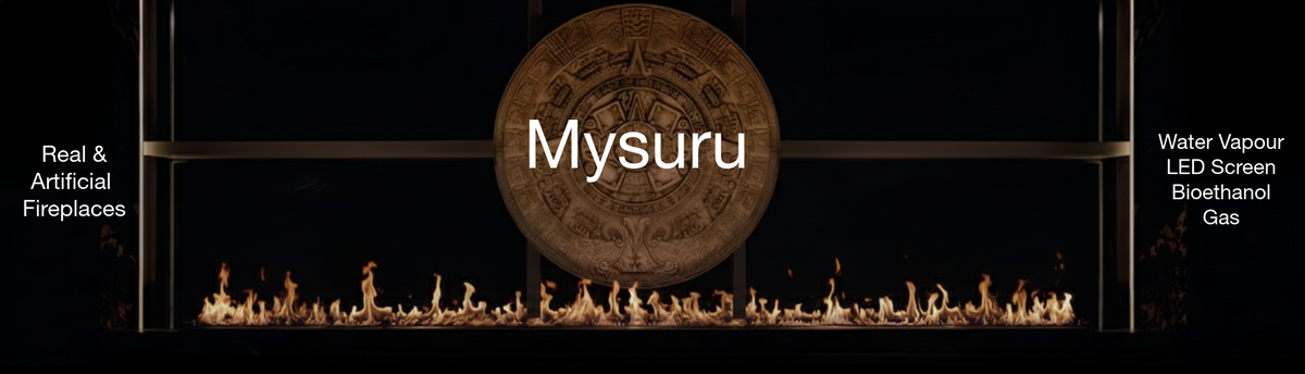 Luxury indoor and outdoor fireplaces in Mysuru by Spacio including water vapour, LED, bioethanol and gas fireplaces