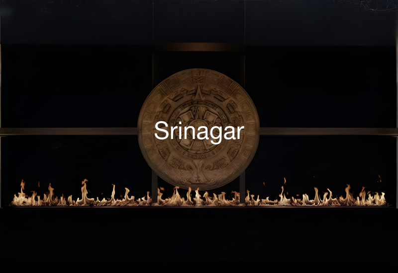 Luxury indoor and outdoor fireplaces in Srinagar by Spacio including water vapour, LED, bioethanol and gas fireplaces