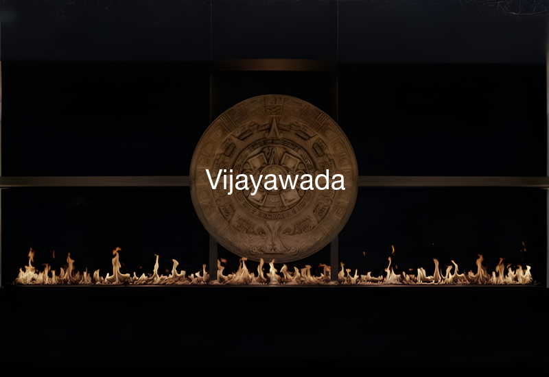 Luxury indoor and outdoor fireplaces in Vijayawada by Spacio including water vapour, LED, bioethanol and gas fireplaces