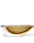A Gardeco with a Yellow Rim on a White Surface, perfect for displaying elegant candles and creating a sophisticated ambiance with a touch of Fume Amber.