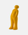 A Gardeco Ceramic Sculpture Visitor Plus Yellow Acafrao Clear Cor36 standing on a white background.