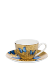 Goebel Joanna Charlotte Blue Butterflies Cup on a white background on a white back ground available at Spacio India for luxury homes of tableware collection.