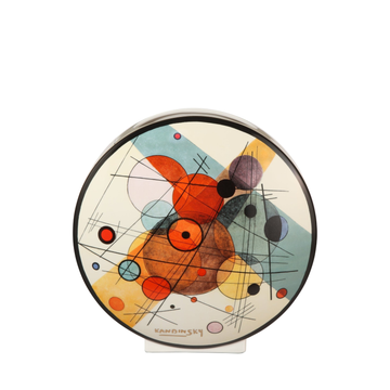 Goebel Circles in a circle vase by Wassily Kandinsky on a white background available at Spacio India for Luxury Home Decor Accessories Collection
