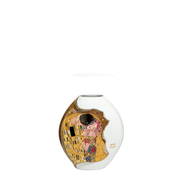 Goebel Vase Small The Kiss by Gustav Klimt in Porcelain on White background available at Spacio India from the Luxury Home Decor Artefacts Collection