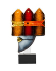 Decorative glass sculpture by Habrat with a white background available at Spacio in India.