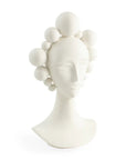 Side-angled view of the Jonathan Adler Camille Bust Sculpture crafted in elegant high-fired unglazed porcelain, ideal for modern decor, exclusively at Spacio India.