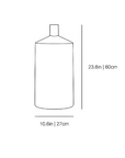 A simple line drawing of a bottle-shaped product with dimension labels showing height as 23.6 in / 60 cm and width as 10.