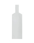 A minimalist, matte white ceramic vase with a modern, geometric silhouette featuring a short neck and a flared base, shown against a solid white background.