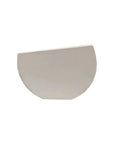A semi-circular, off-white ceramic vase shown against a plain white background.