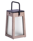 A LJ Solar Lantern Tecka Teck143 300L Duratek lantern with a Les Jardins finish and a black handle.