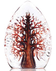 Close look of Maleras Crystal Miniature Yggdrasil Red Sculpture on a white back ground for modern interior available at Spacio India from Sculpture and Art Objects Collection.
