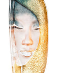 Close look of Maleras Crystal Mystiqua Gold II Sculpture on a white back ground for modern interior available at Spacio India from Sculpture and Art Objects Collection.