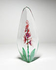 Back view of Maleras Crystal Sculpture Orchid Red on a white background, available at Spacio India from the Sculptures and Art Objects Collection
