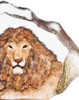 Right side look Maleras Crystal Sculpture The Big Five Lion Limited Edition on a white back ground available at Spacio India from the Sculptures and Art Objects Collection.