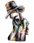 Woman with hat in calcedonio finish by Zanetti available at Spacio in India.