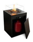 Planika's gas fire place on a white background