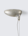 Silver pendant light fixture on a white background