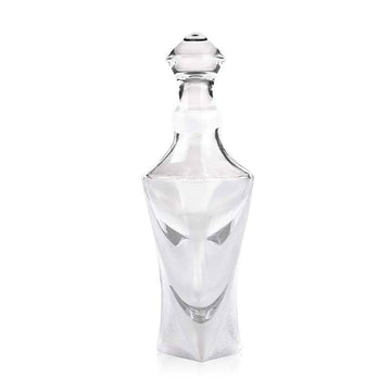 Maleras Crystal Lucifer Clear Decanter from Masque collection on a white back ground for modern interiors available at Spacio India from  Bar Accessories Collection.