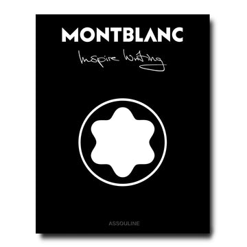 A black and white poster showcasing the exquisite craftsmanship of Assouline Coffee Table Book Montblanc: Inspire Writing.