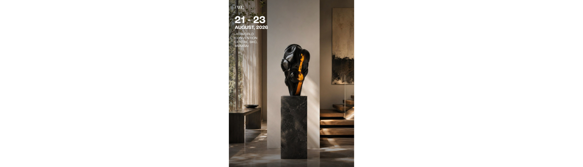 The Home Edit by Spacio at The Wedding Collective Mumbai 2026 showcasing a contemporary sculptural art piece for luxury home decor and wedding gifting inspiration.