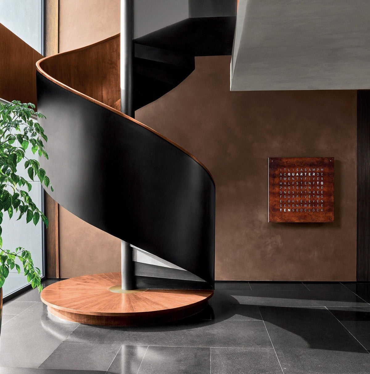Cover image of Press Coverage Topic Way Of Seeing - QlockTwo Clock beside Stairwell