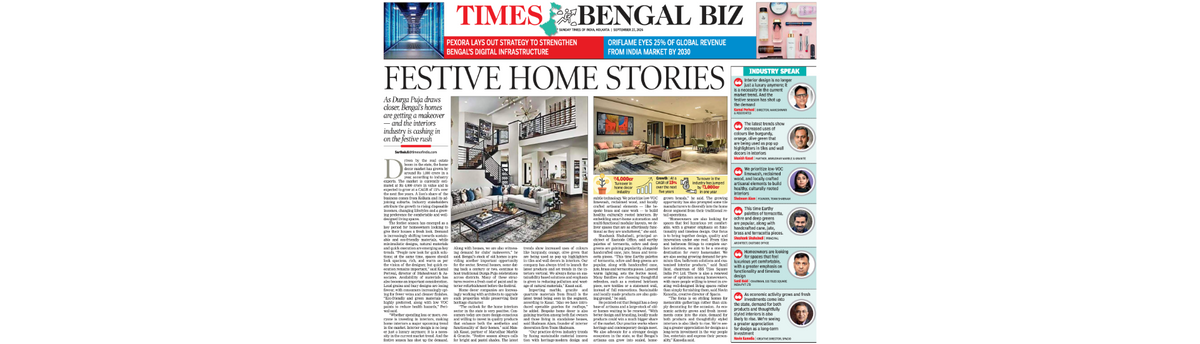 Navin Kanodia featured in The Sunday Times of India Kolkata Times Bengal Biz Festive Home Stories