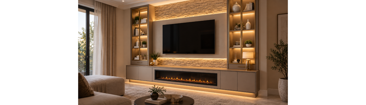 Fire feature in tropical and winter-oriented Indian interiors