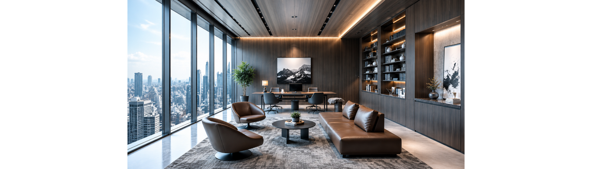 Luxury office decor accessories styled in a sophisticated executive office in India