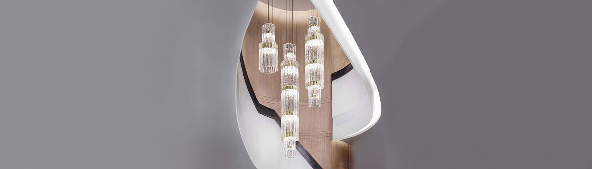 Double Height Luxury Lights Installations from International Brands such as Italamp and Masiero available at Spacio India from Decorative Lighting Collection.