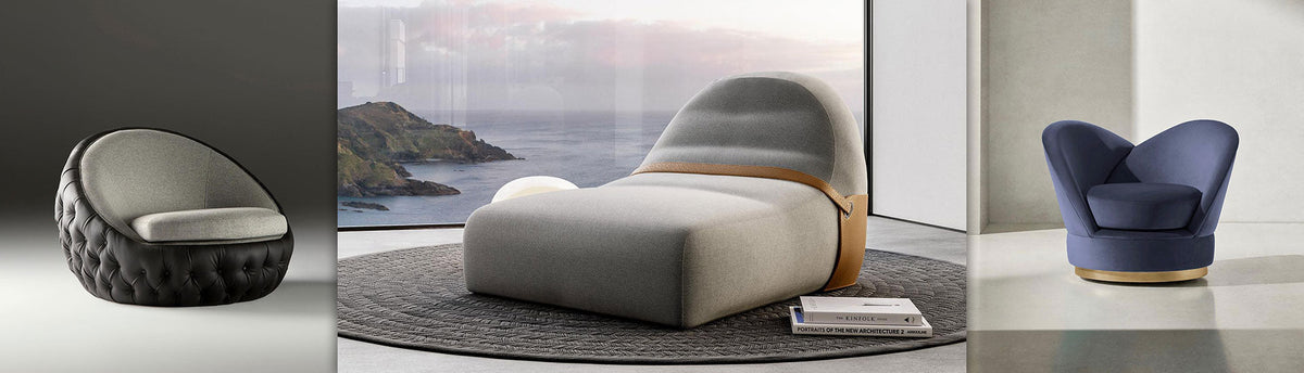 Luxury Lounge Chairs from the best European brands for modern & classic home furniture decor available at Spacio India from Furniture Indoor Collection.