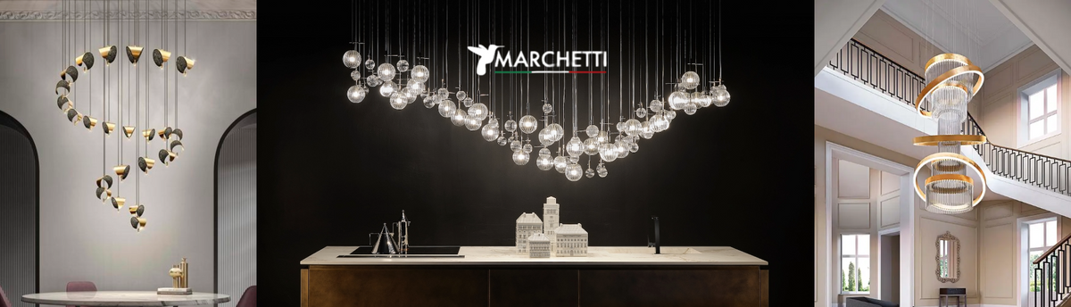 Collage of Marchetti light collection at Spacio in India