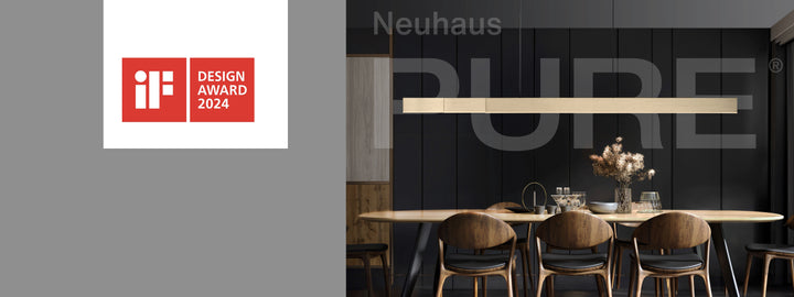 Neuhaus Pure pendant light over dining table – IF Design Award 2024 winner