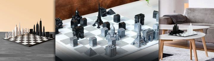 Wide range of Luxury Chess Sets from Skyline Chess for luxury home and office interior decor available at Spacio India from Luxury Games Collection.