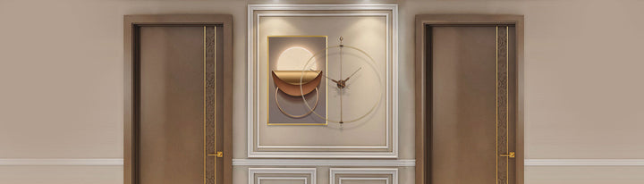 Art and Clock is a stunning styling solution from Spacio Interior Stylists for luxury interiors with modern Clocks with stunning Art print on a wall available at Spacio India from Decor Accessories Collection.