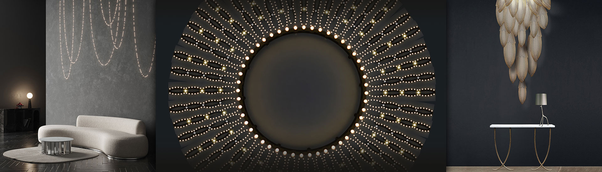 Collage of different designs of LED & Crystal wallpaper