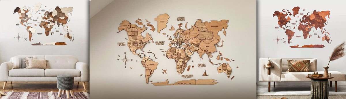 Spacio offers curated selection of luxury wooden World Maps, designed to elevate the ambiance of both modern office spaces and home interiors in India