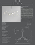 A technical sheet for the Drop Chandelier from 101 Copenhagen
