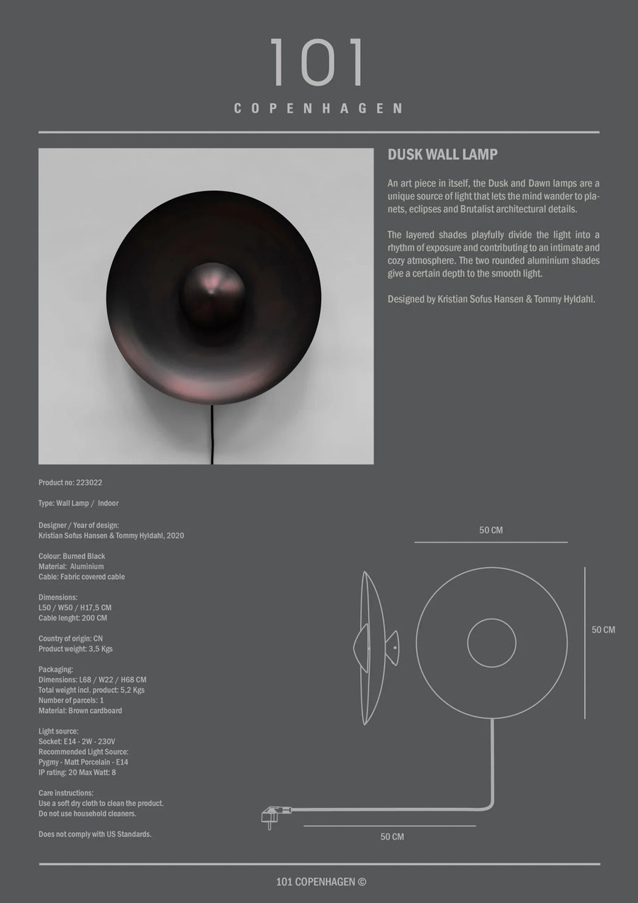 Dusk Wall Light - Burned Black
