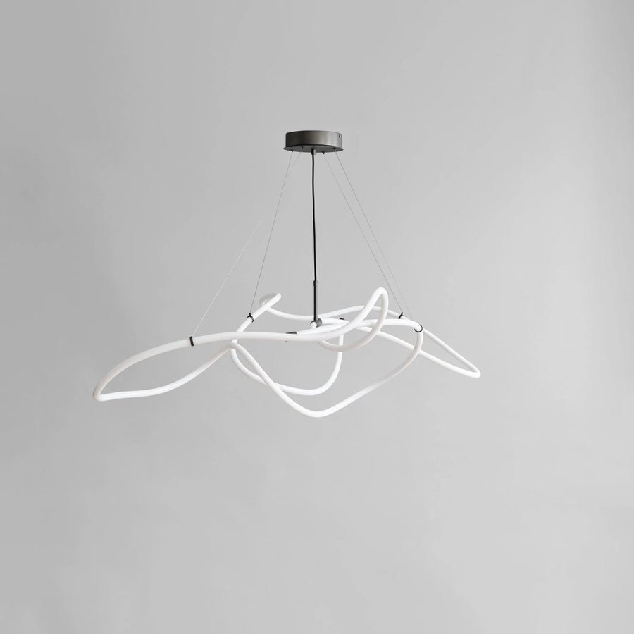 Neon light fixture on a gray background