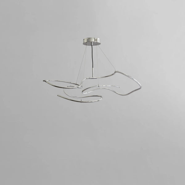 Modern pendant light fixture on a gray background