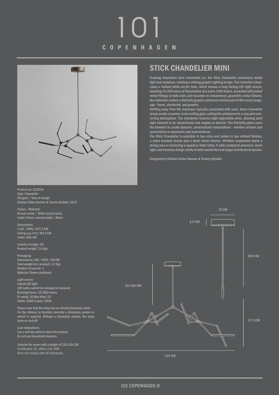 Stick Chandelier Mini - Chrome