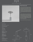 Product description card for a reflectable lamp with text and diagrams on a gray background