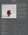Product information card for a Sphere Vase Square Mini by 101 Copenhagen with a brown vase on a gray background.