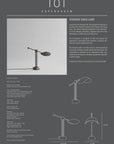 Stingray table lamp with product details on a gray background