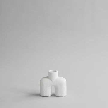 A small 101Cph Cobra Uno Mini Bubble White 203021 vase on a grey background.