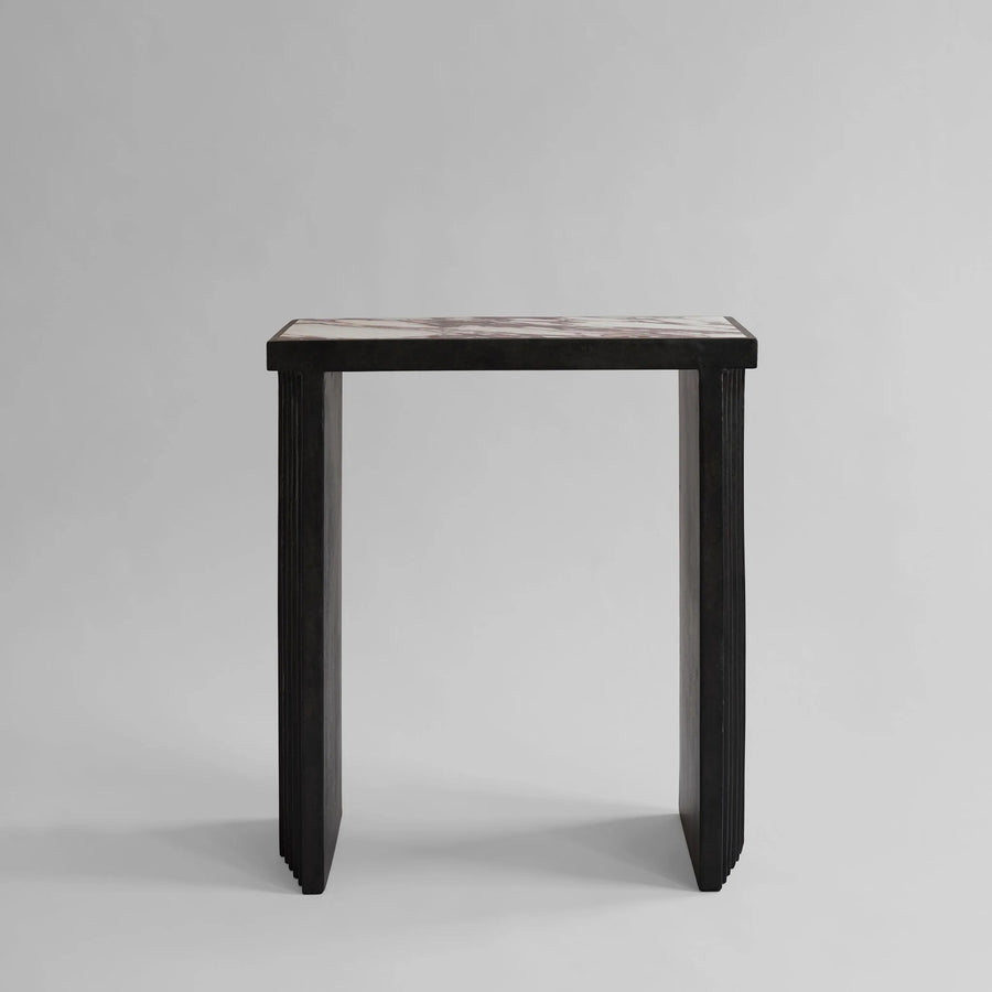 Fibre concrete and calacatta marble top console from 101 Copenhagen at Spacio retail stores in Mumbai & Kolkata. 