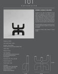 A detail description with sizes of the black candle holder from 101 Copenhagen. Available at Spacio India