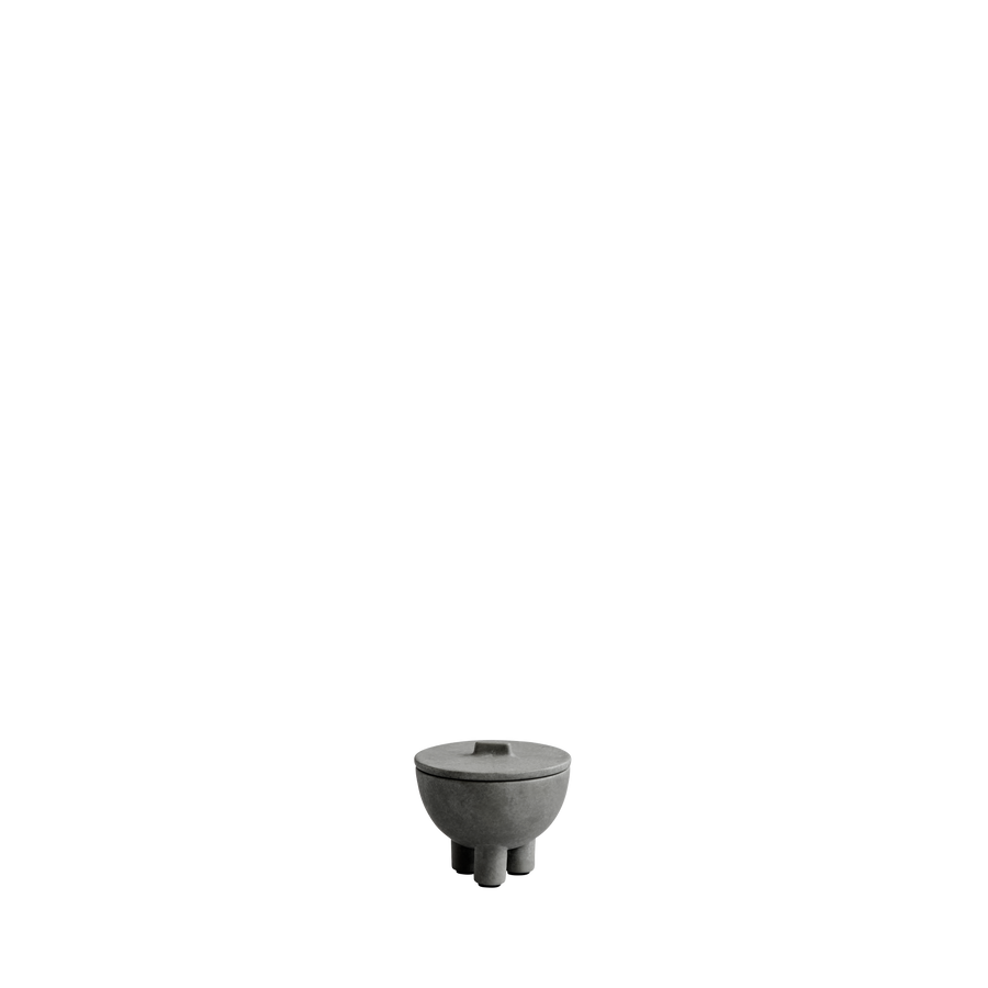 Small gray ceramic bowl on a white background from 101 Copenhagen at Spacio retail stores in Mumbai & Kolkata. 
